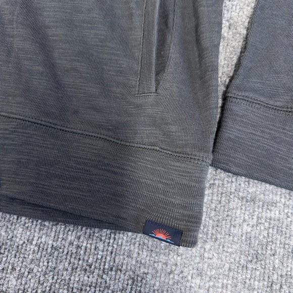 Faherty Hoodie Men Small Charcoal Gray Full Zip Sunwashed Organic Cotton NEW - Picture 3 of 8